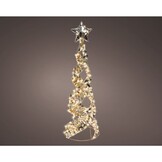 Kegel met verlichting en ster | kunststof | goud/warm wit | 60cm