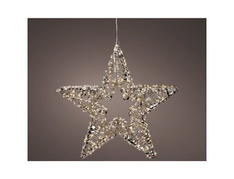 Kerstster met verlichting | kunststof | goud/warm wit | 60cm
