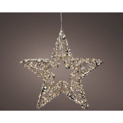 Kerstster met verlichting | kunststof | goud/warm wit | 60cm