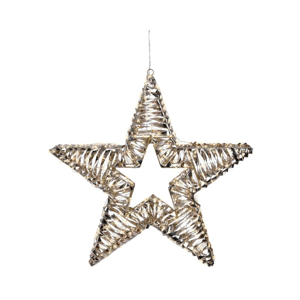 Kerstster met verlichting | kunststof | goud/warm wit | 60cm
