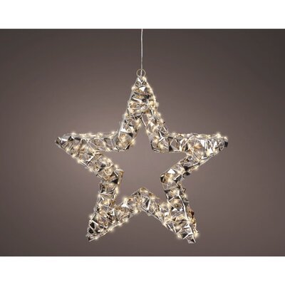 Kerstster met verlichting | kunststof | goud/warm wit | 38cm