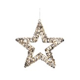 Kerstster met verlichting | kunststof | goud/warm wit | 38cm