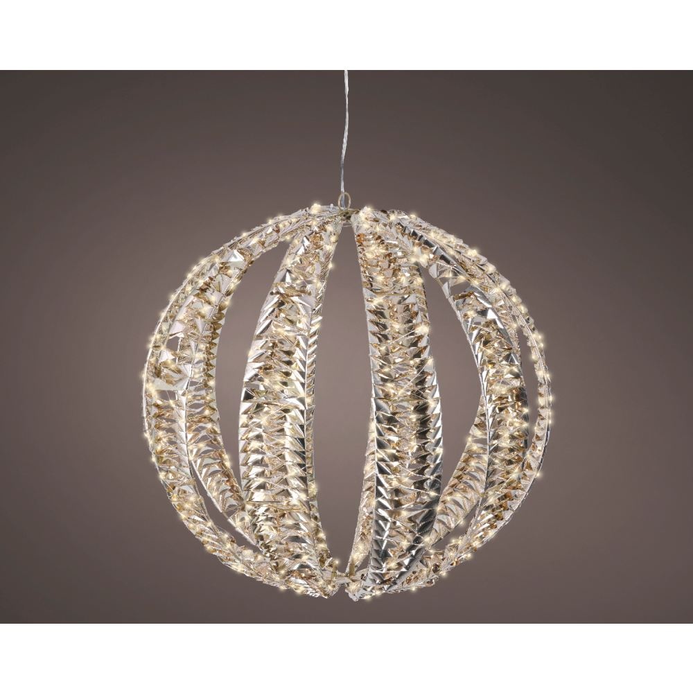 Bal met verlichting | kunststof | goud/warm wit | 50cm