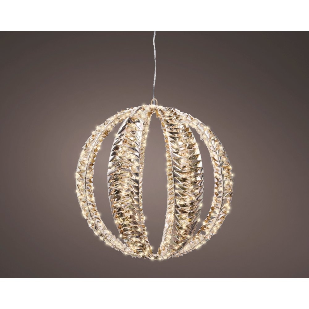 Bal met verlichting | kunststof | goud/warm wit | 40cm