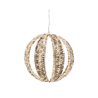 Bal met verlichting | kunststof | goud/warm wit | 40cm