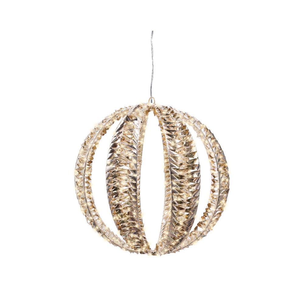 Bal met verlichting | kunststof | goud/warm wit | 40cm