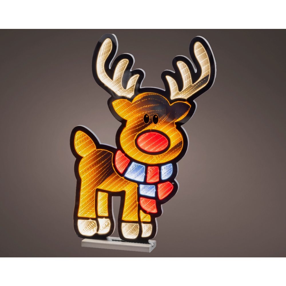 Rendier infinity lamp | kunststof | bruin/rood | 60cm