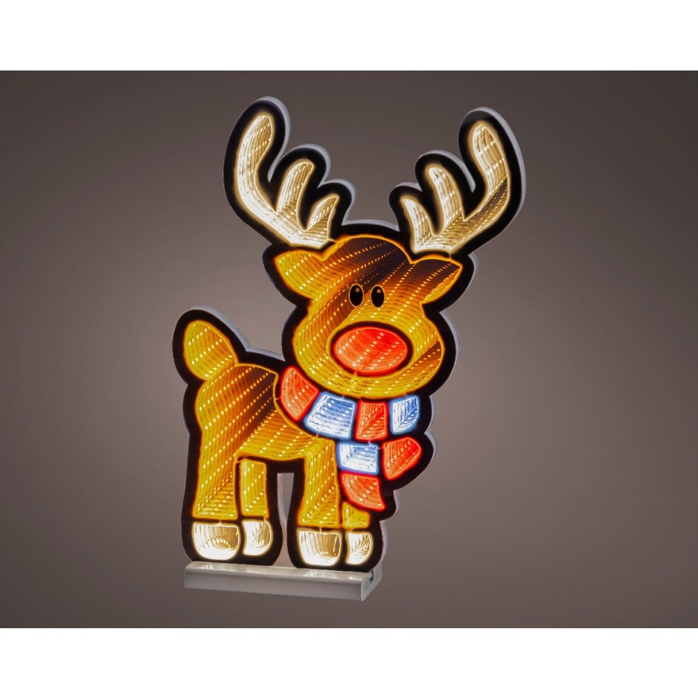 Rendier infinity lamp | kunststof | bruin/rood | 40cm