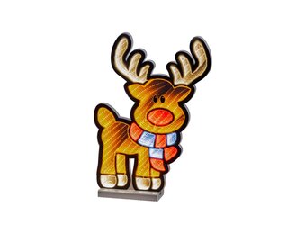 Rendier infinity lamp | kunststof | bruin/rood | 40cm