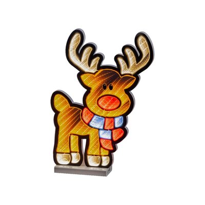 Rendier infinity lamp | kunststof | bruin/rood | 40cm