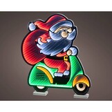 Kerstman op scooter infinity lamp | kunststof | groen/rood | 60,2cm