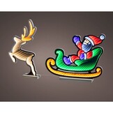 Kerstman in slee infinity lamp | kunststof | groen/goud | 44,6cm