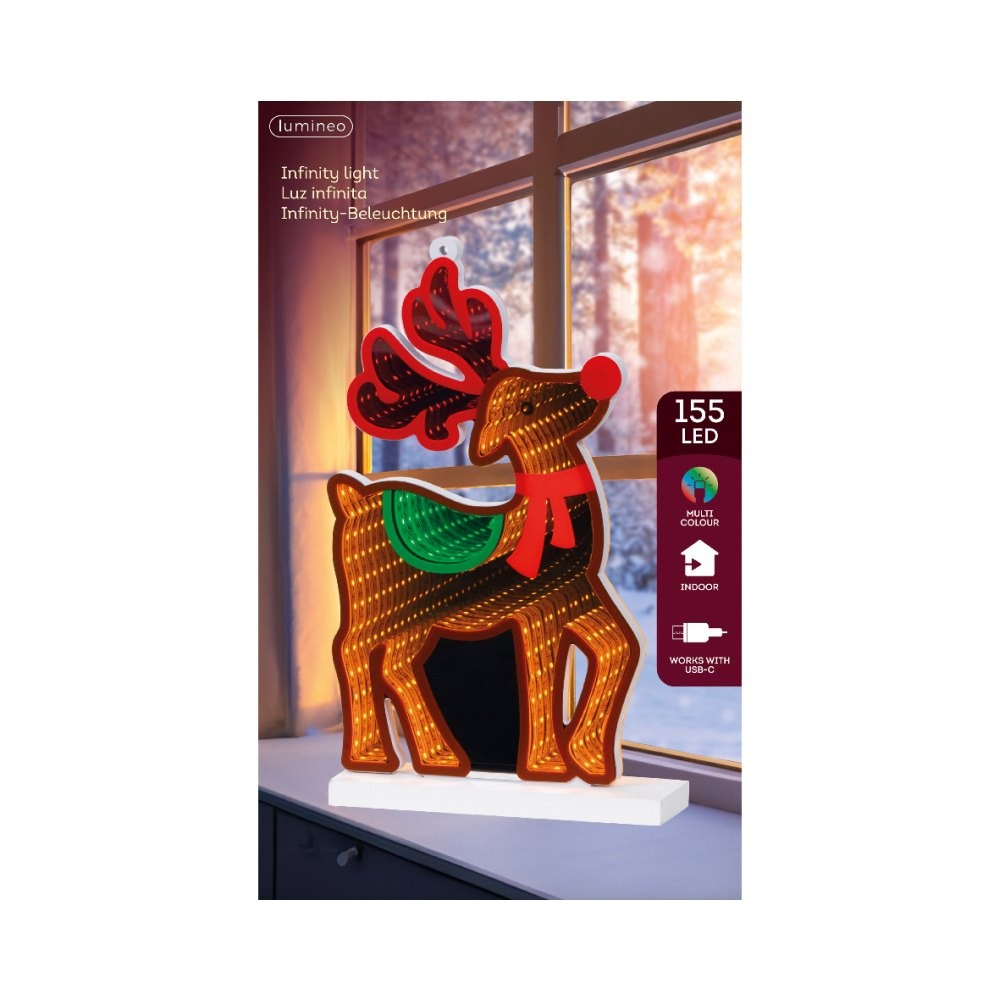 Rendier infinity lamp | kunststof | bruin | 27cm