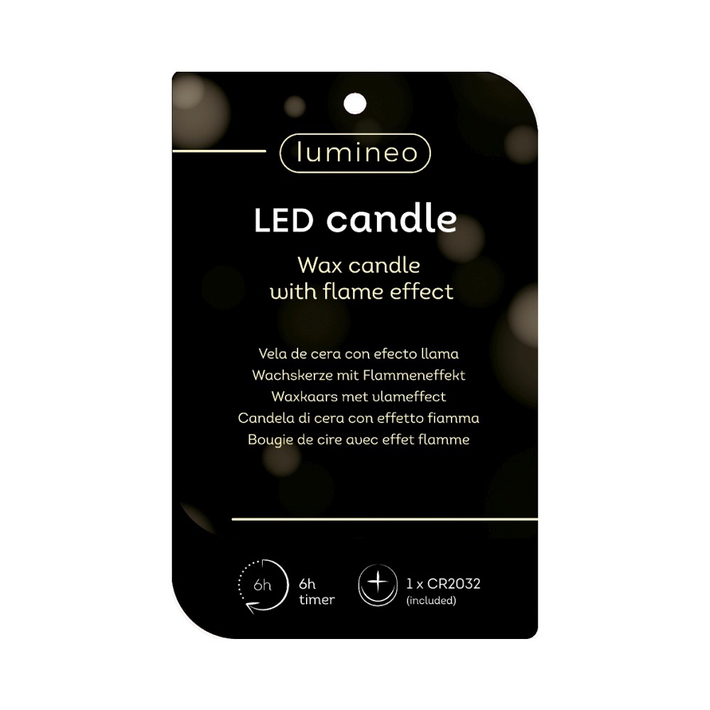 LED kaars | wax | bruin/warm wit | ø7,2x10,5cm