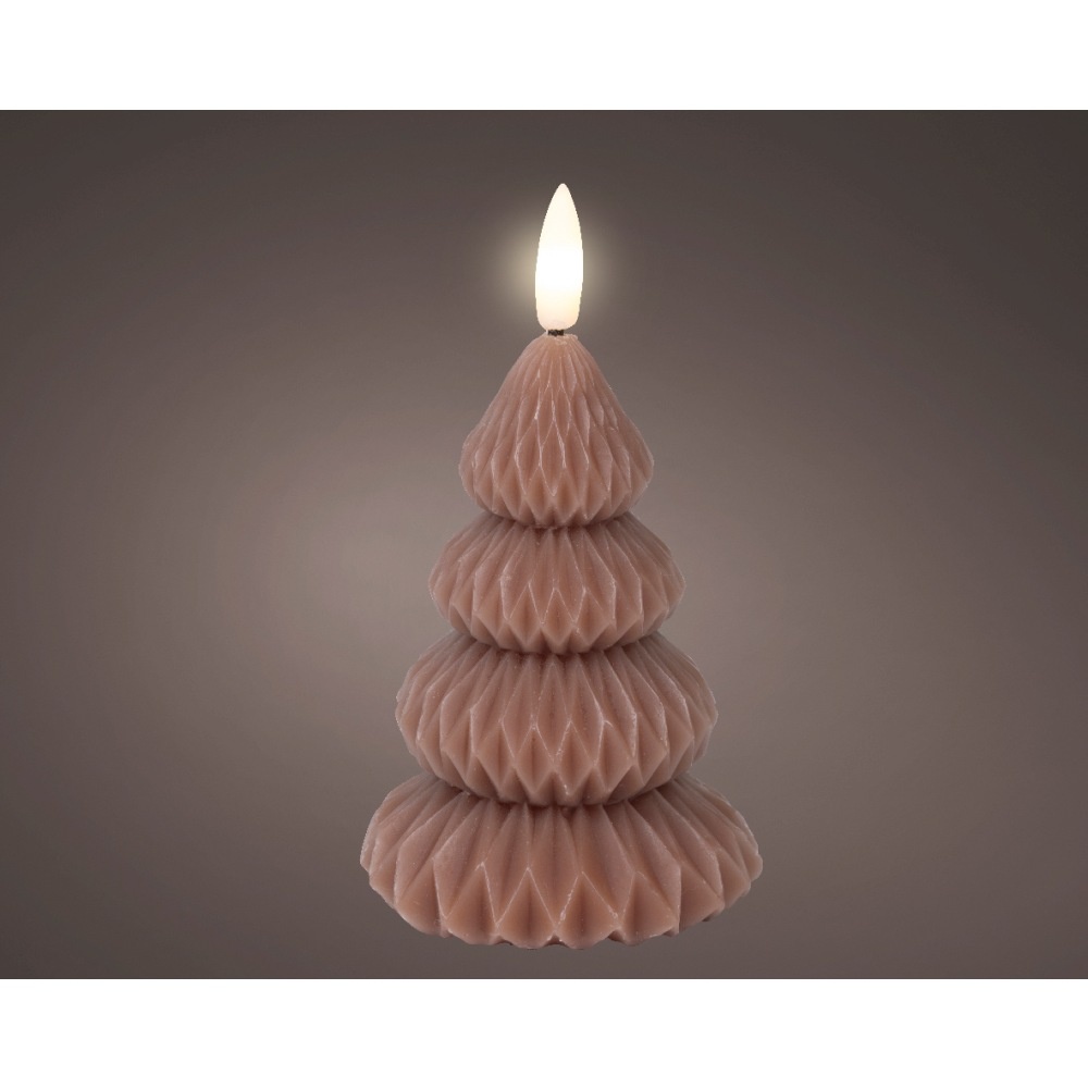 LED kaars | wax | bruin/warm wit | ø7,2x10,5cm