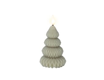 LED kerstboom kaars | wax | groen/warm wit | ø7,2x10,5cm