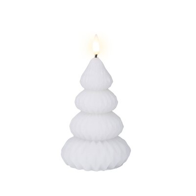 LED kerstboom kaars | wax | wit/warm wit | ø9x13,5cm
