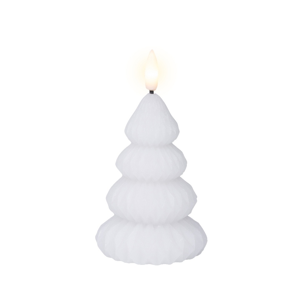 LED kerstboom kaars | wax | wit/warm wit | ø7,2x10,5cm