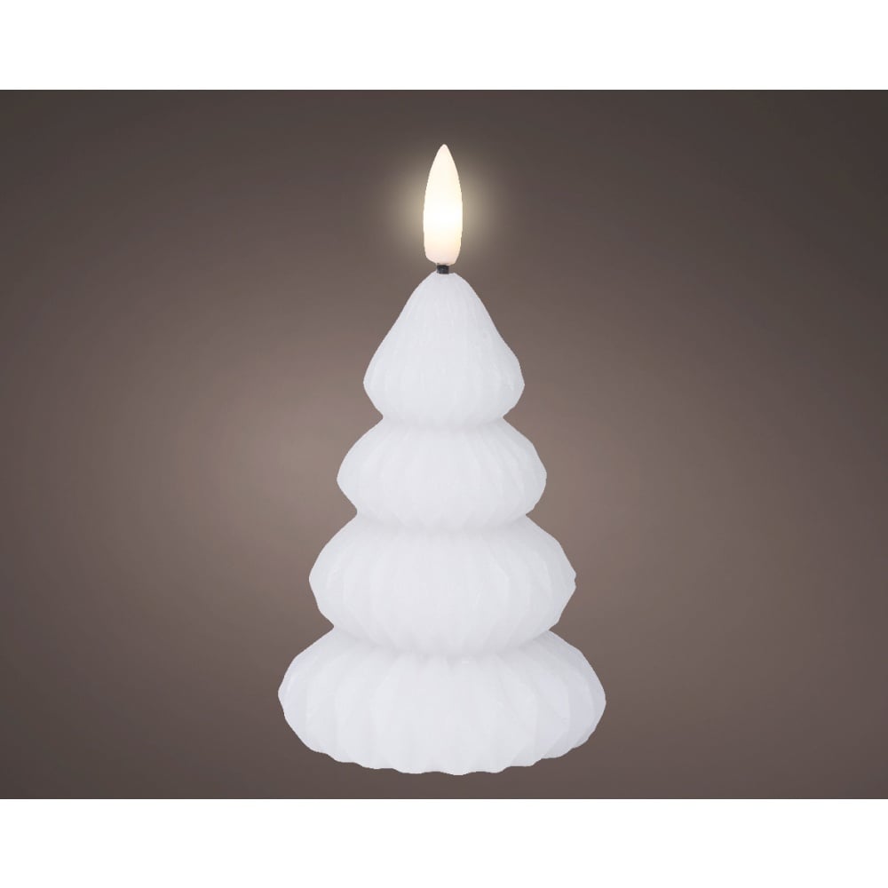 LED kerstboom kaars | wax | wit/warm wit | ø7,2x10,5cm