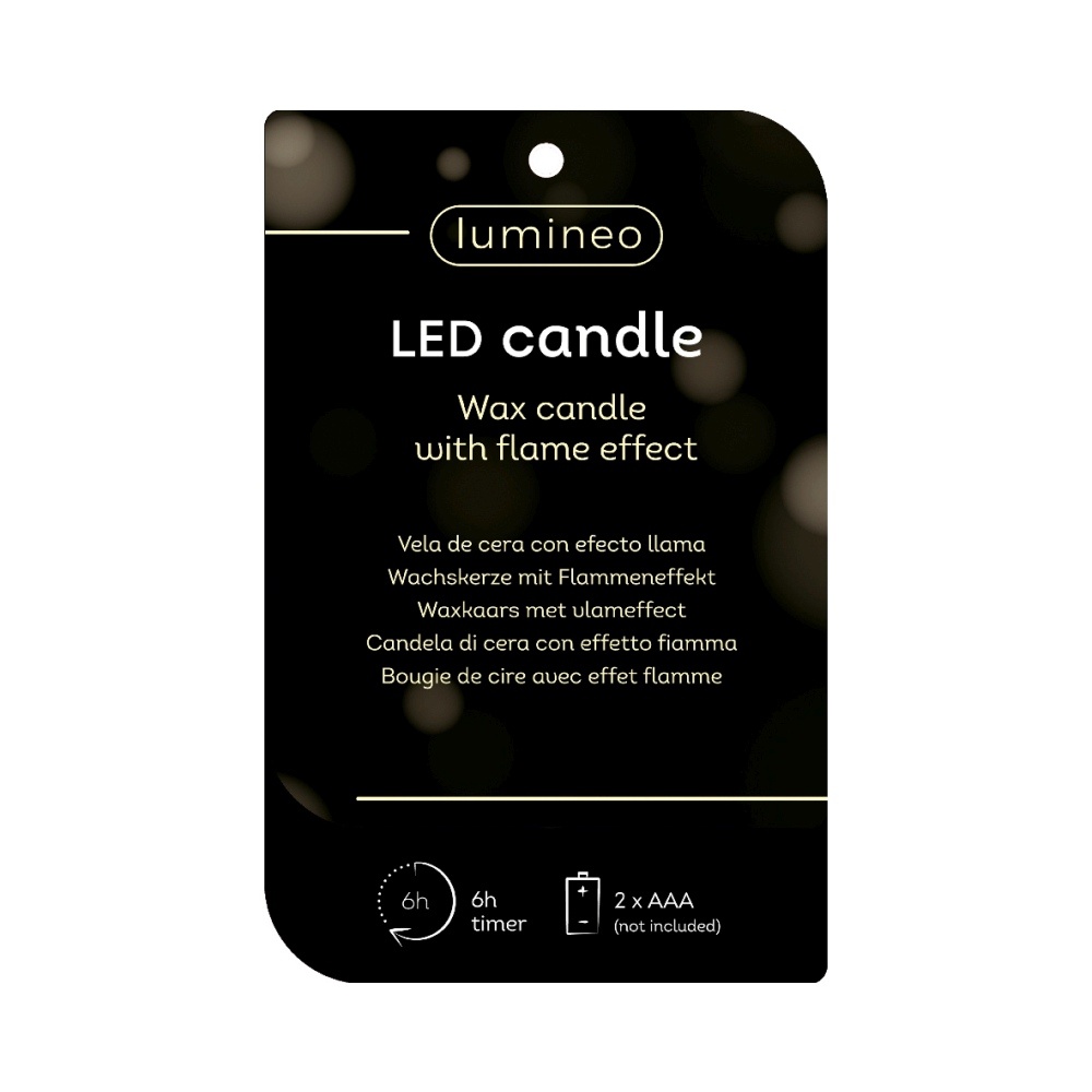 LED kerstboom kaars | wax | roze/warm wit | ø8x19,3cm