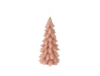 LED kerstboom kaars | wax | roze/warm wit | ø8x19,3cm