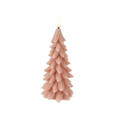LED kerstboom kaars | wax | roze/warm wit | ø8x19,3cm
