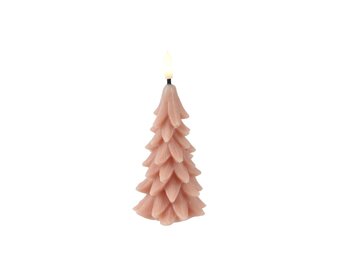 LED kerstboom kaars | wax | roze/warm wit | ø7x15,5cm