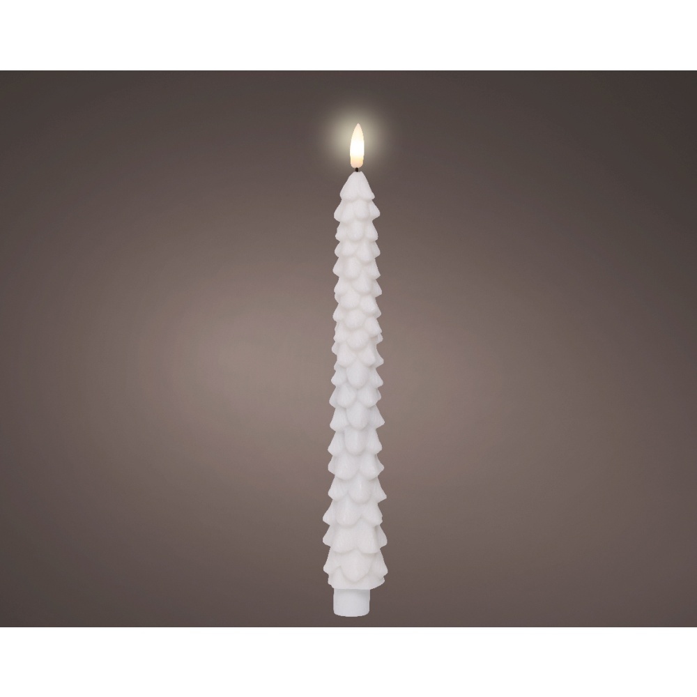 LED kerstboom kaars | wax | wit/warm wit | ø4,5x29cm