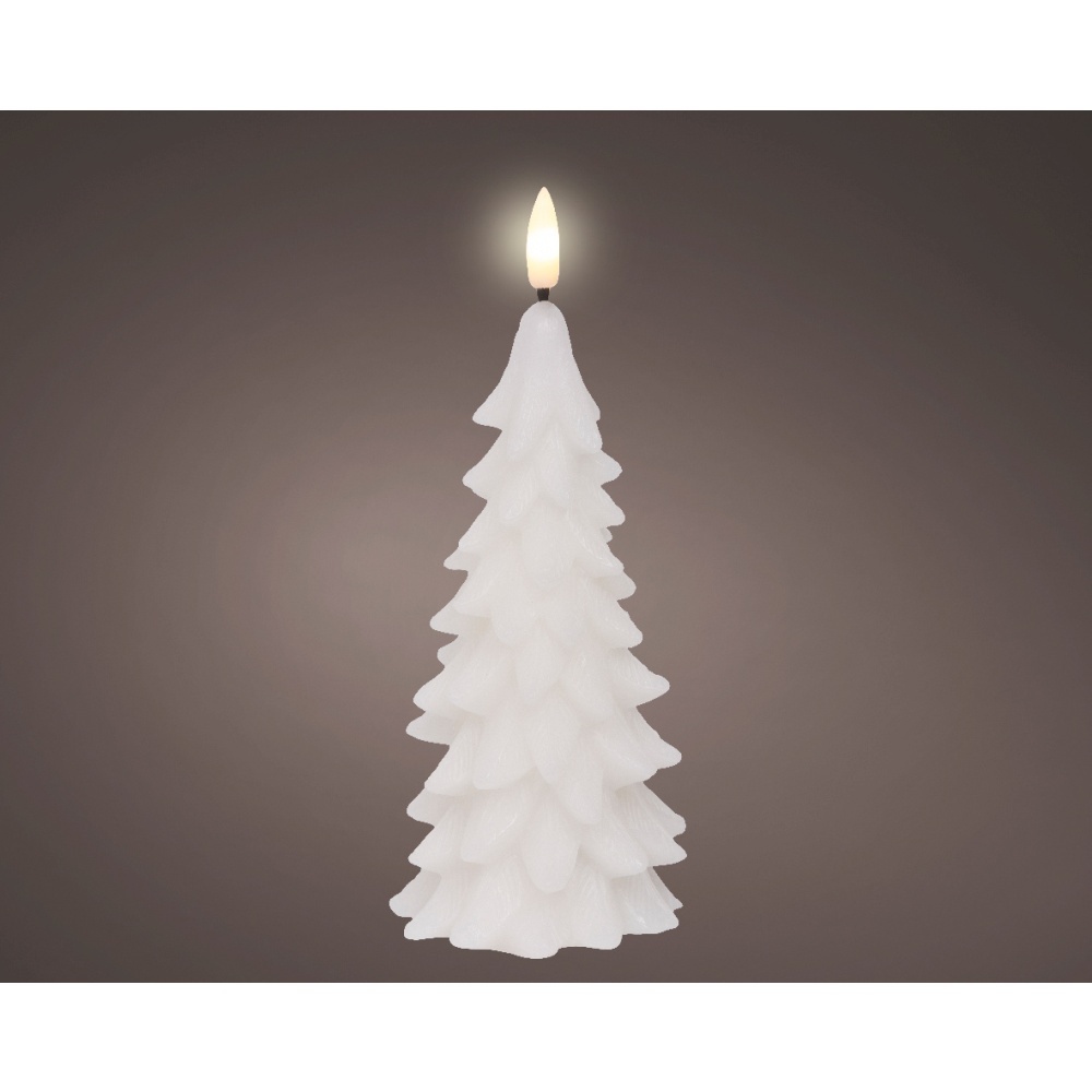 LED kerstboom kaars | wax | wit/warm wit | ø8x19,3cm