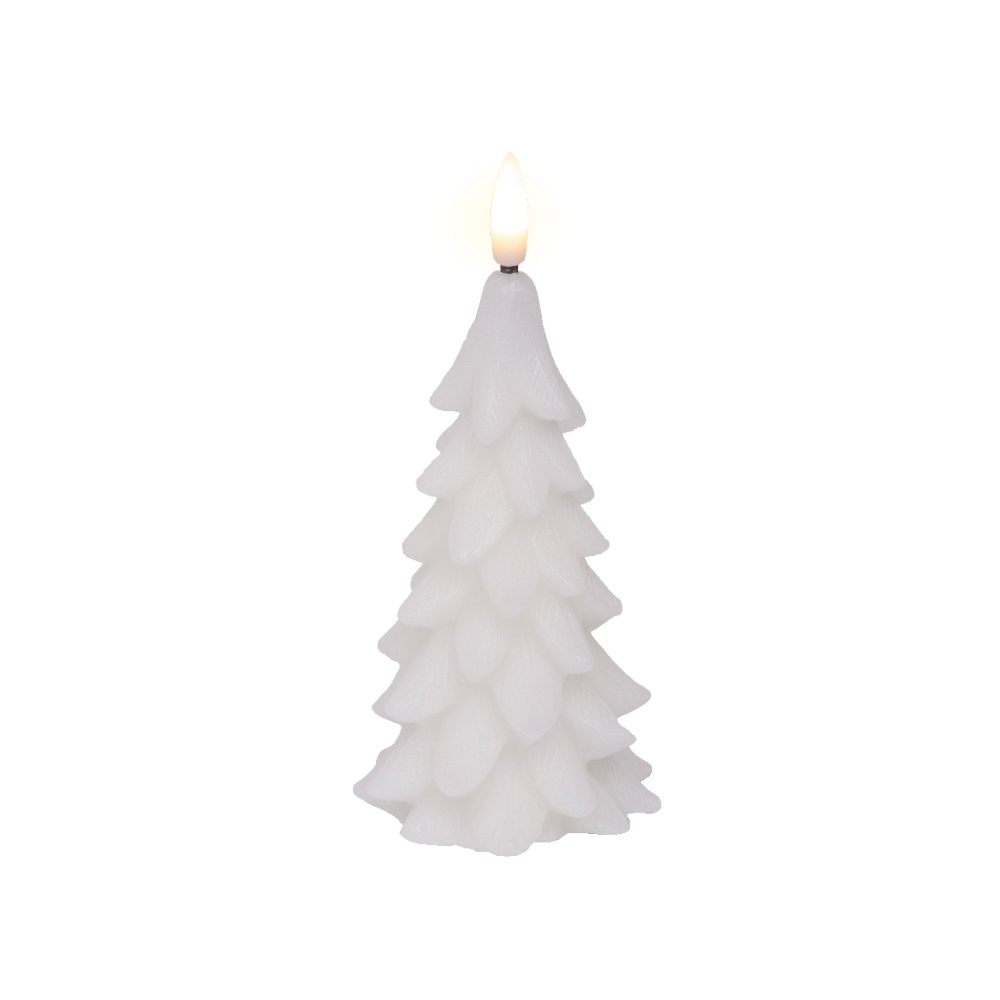 LED kerstboom kaars | wax | wit/warm wit | ø7x15,5cm