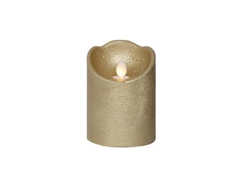 LED kaars | wax | goud/warm wit met bewegend lampje | ø7,5x10cm