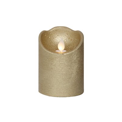 LED kaars | wax | goud/warm wit met bewegend lampje | ø7,5x10cm