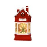 Sneeuwbol werkplaats met LED lampjes | rood | 28,8cm