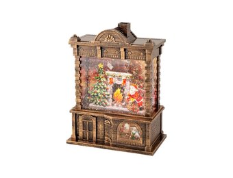 Sneeuwbol kast met LED lampjes | goud | 21,7cm