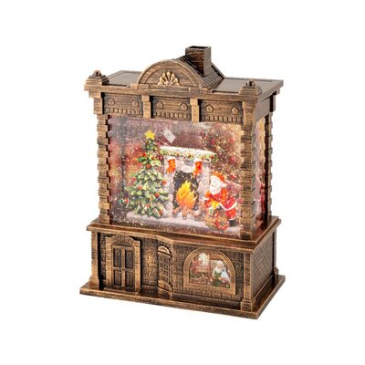 Sneeuwbol kast met LED lampjes | goud | 21,7cm