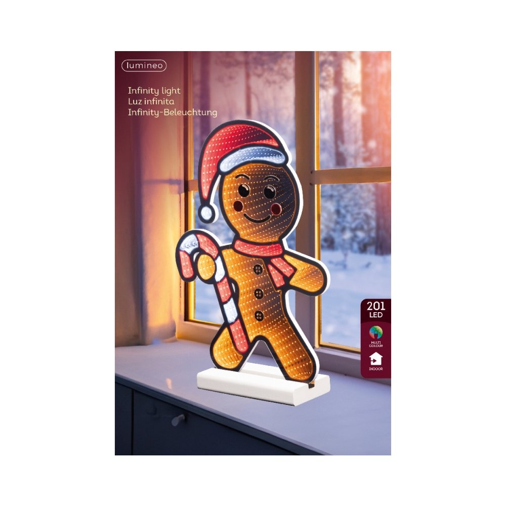 Peperkoek infinity lamp | kunststof | bruin/rood | 37,8cm