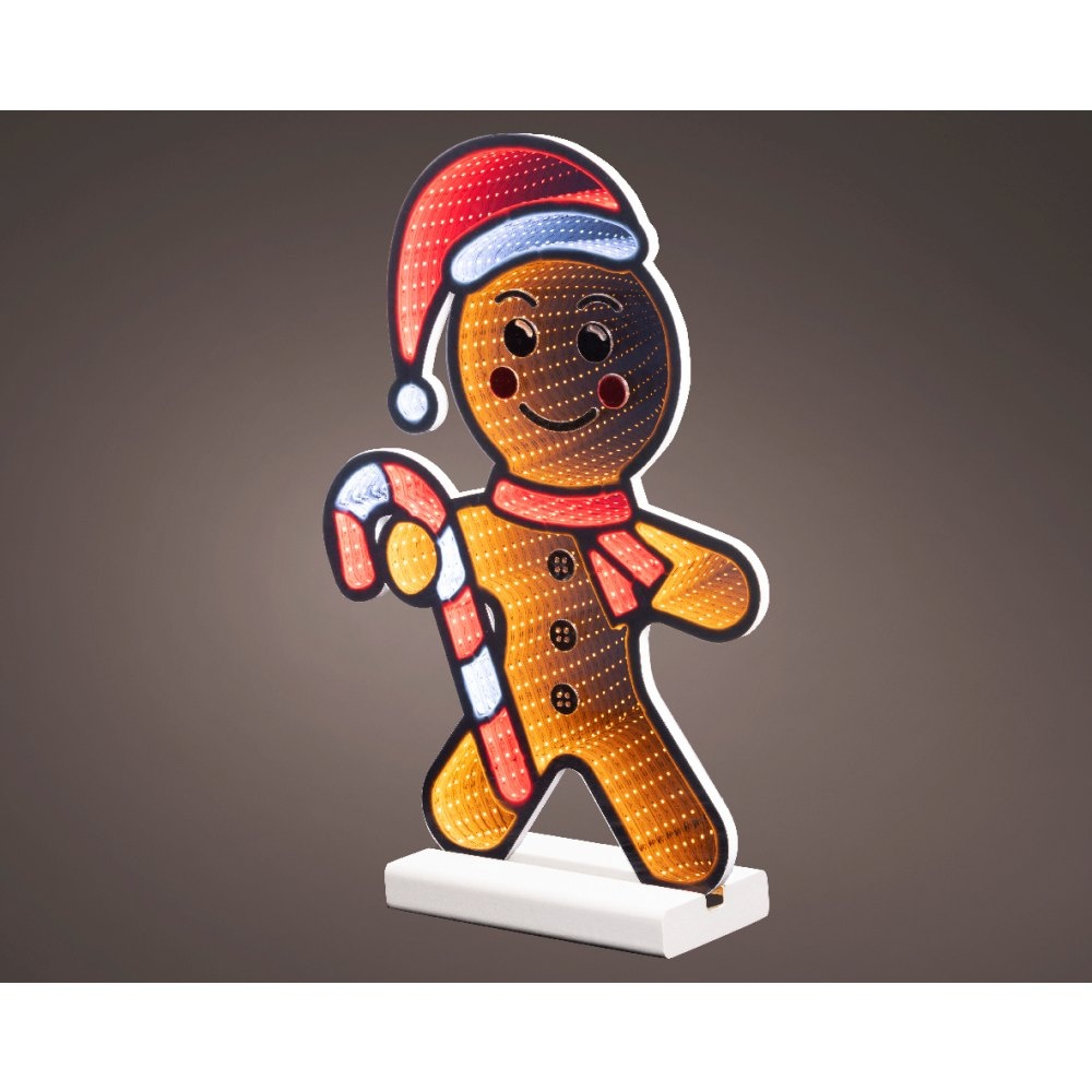 Peperkoek infinity lamp | kunststof | bruin/rood | 37,8cm