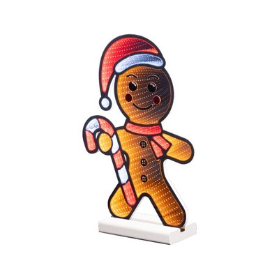 Peperkoek infinity lamp | kunststof | bruin/rood | 37,8cm