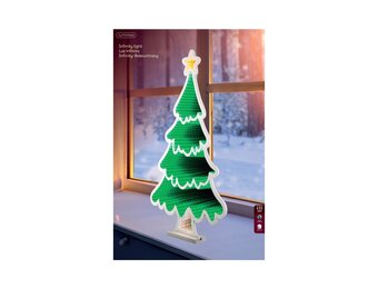 Kerstboom infinity lamp | kunststof | groen/wit | 60cm