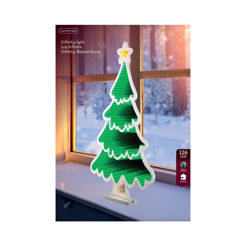 Kerstboom infinity lamp | kunststof | groen/wit | 40cm