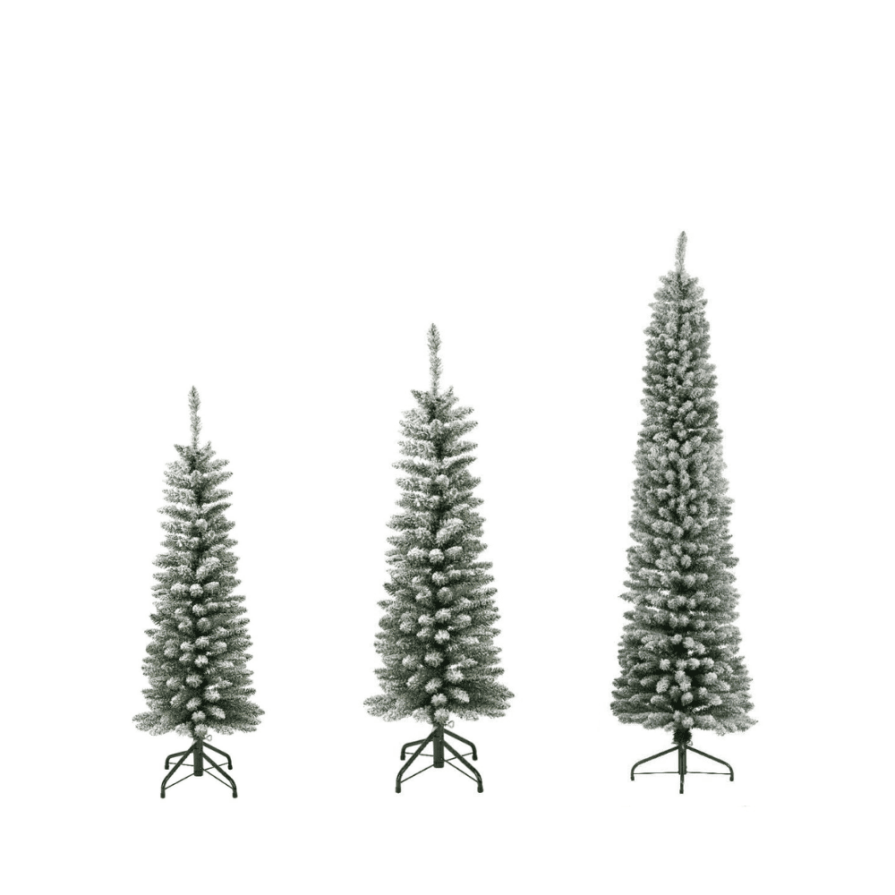 SET-VOORDEEL | Pencil Pine Snowy family 120/150/180cm | smal | groen