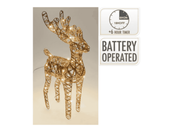 Rendier met verlichting | goud/warm wit | 34cm