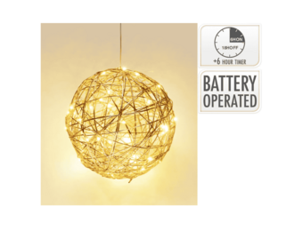 Bal met verlichting | goud/warm wit | 25cm