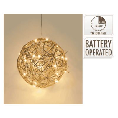 Bal met verlichting | goud/warm wit | 15cm