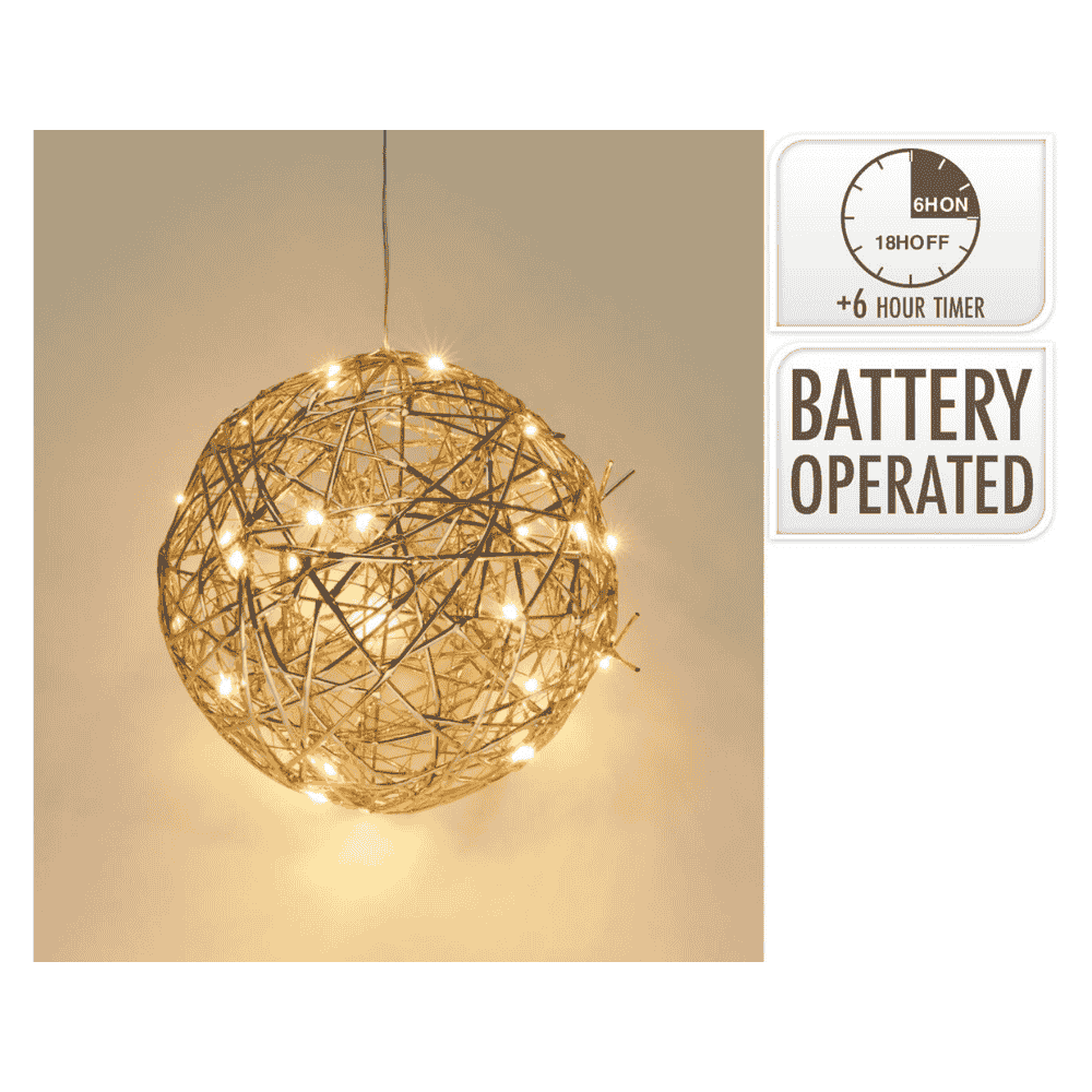 Bal met verlichting | goud/warm wit | 15cm