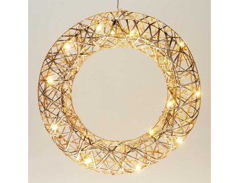 Krans met verlichting | goud/warm wit | 30cm