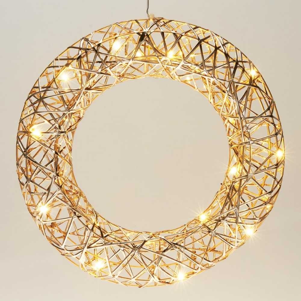 Krans met verlichting | goud/warm wit | 30cm