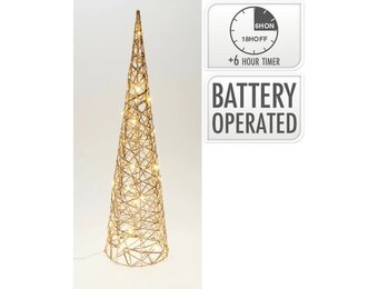 Kegel met verlichting | champagne/warm wit | 60cm