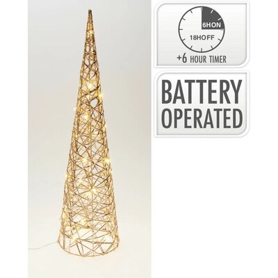 Kegel met verlichting | champagne/warm wit | 60cm