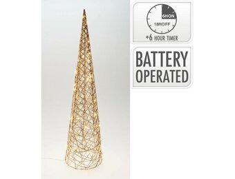 Kegel met verlichting | champagne/warm wit | 80cm